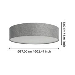 EGLO Connect Romao-Z Plafonnier LED, Ø57 cm, Gris -Luminaire 10013133 2
