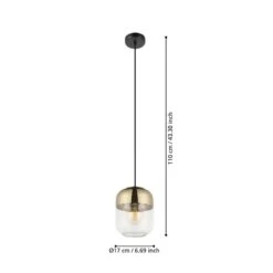 EGLO Maryvilla Suspension, Dorée/claire, 1 Lampe -Luminaire 10013166 2