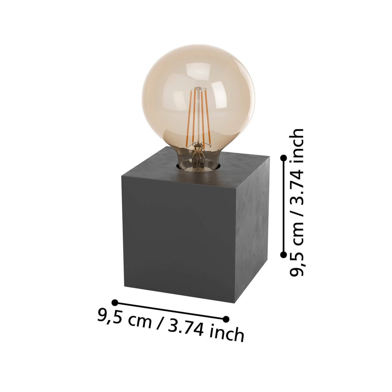 EGLO Lampe à Poser Prestwick 2 Cube En Bois, Noire 6 EGLO Lampe à Poser Prestwick 2 Cube En Bois, Noire – Image 4