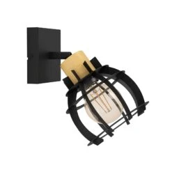 EGLO Applique Stillington 1 En Acier Avec Détails Bois -Luminaire 10015159 2