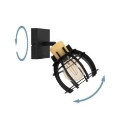 EGLO Applique Stillington 1 En Acier Avec Détails Bois -Luminaire 10015159 7