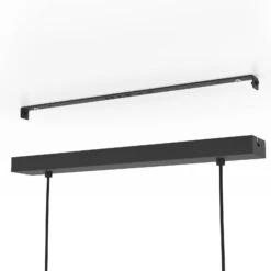EGLO Suspension Maccles En Noir Avec Bois, à 3 Lampes -Luminaire 10015200 5