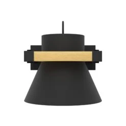 EGLO Applique Maccles En Noir Avec Bois -Luminaire 10015201 3