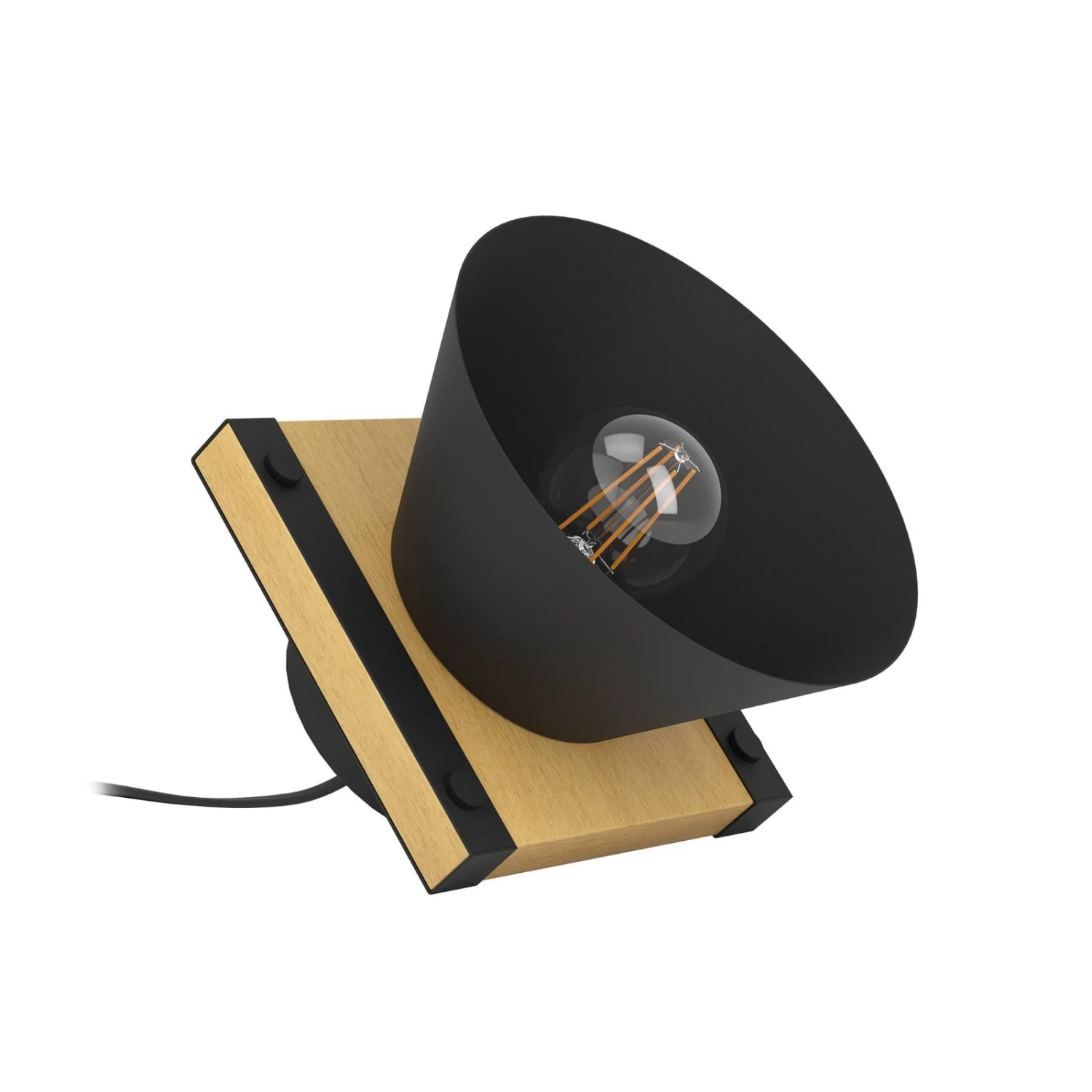 EGLO Lampe à Poser Maccles En Noir Avec Bois 5 EGLO Lampe à Poser Maccles En Noir Avec Bois – Image 3