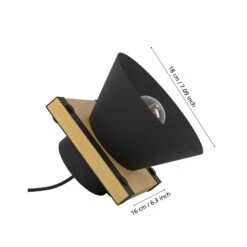 EGLO Lampe à Poser Maccles En Noir Avec Bois 12 EGLO Lampe à Poser Maccles En Noir Avec Bois -Luminaire 10015202 4