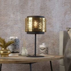 EGLO Lampe à Poser Sandbach En Noir Et Laiton