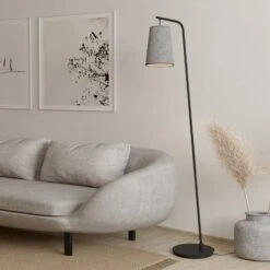 EGLO Lampe Sur Pied Alsager Avec Abat-jour En Feutre