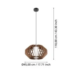 EGLO Suspension Rusticaria Avec Barres En Bois -Luminaire 10015255 3