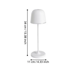 EGLO Lampe De Table LED Mannera, Batterie, Grise -Luminaire 10015262 2