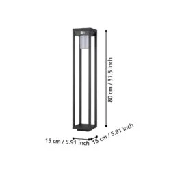 EGLO Borne Lumineuse LED Solaire Martano Avec Capteur -Luminaire 10015287 2