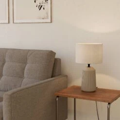 EGLO Lampe à Poser Capalbio Pied Sable/abat-jour Blanc 6 EGLO Lampe à Poser Capalbio Pied Sable/abat-jour Blanc -Luminaire 10015290 1