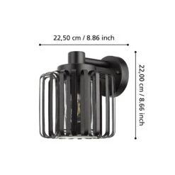 EGLO Applique D’extérieur Selinus En Acier, Noire -Luminaire 10015315 2