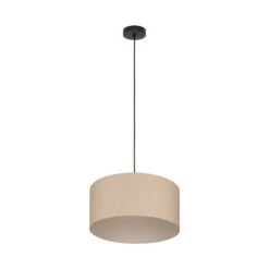 EGLO Suspension Feniglia Avec Abat-jour En Lin Naturel