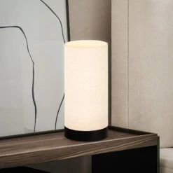 EGLO Lampe à Poser Feniglia Abat-jour En Lin Naturel