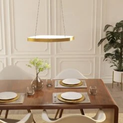 EGLO Suspension LED Vallerosa En Laiton -Luminaire 10015375 1