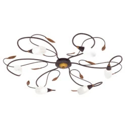 EGLO Plafonnier Gerbera, Brun Ancien/doré, à 6 Lampes -Luminaire 3001926 1