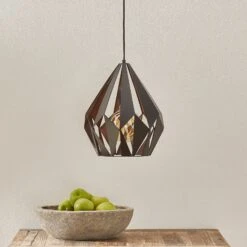 EGLO Suspension Carlton Noire-cuivrée Ø 31 cm