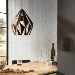 EGLO Suspension Carlton Noire-cuivrée Ø 31 cm -Luminaire 3031606 3
