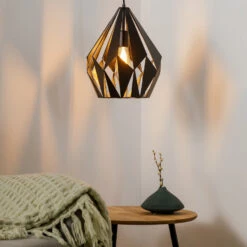 EGLO Suspension Carlton Noire-argentée Ø 31 cm -Luminaire 3031607 2