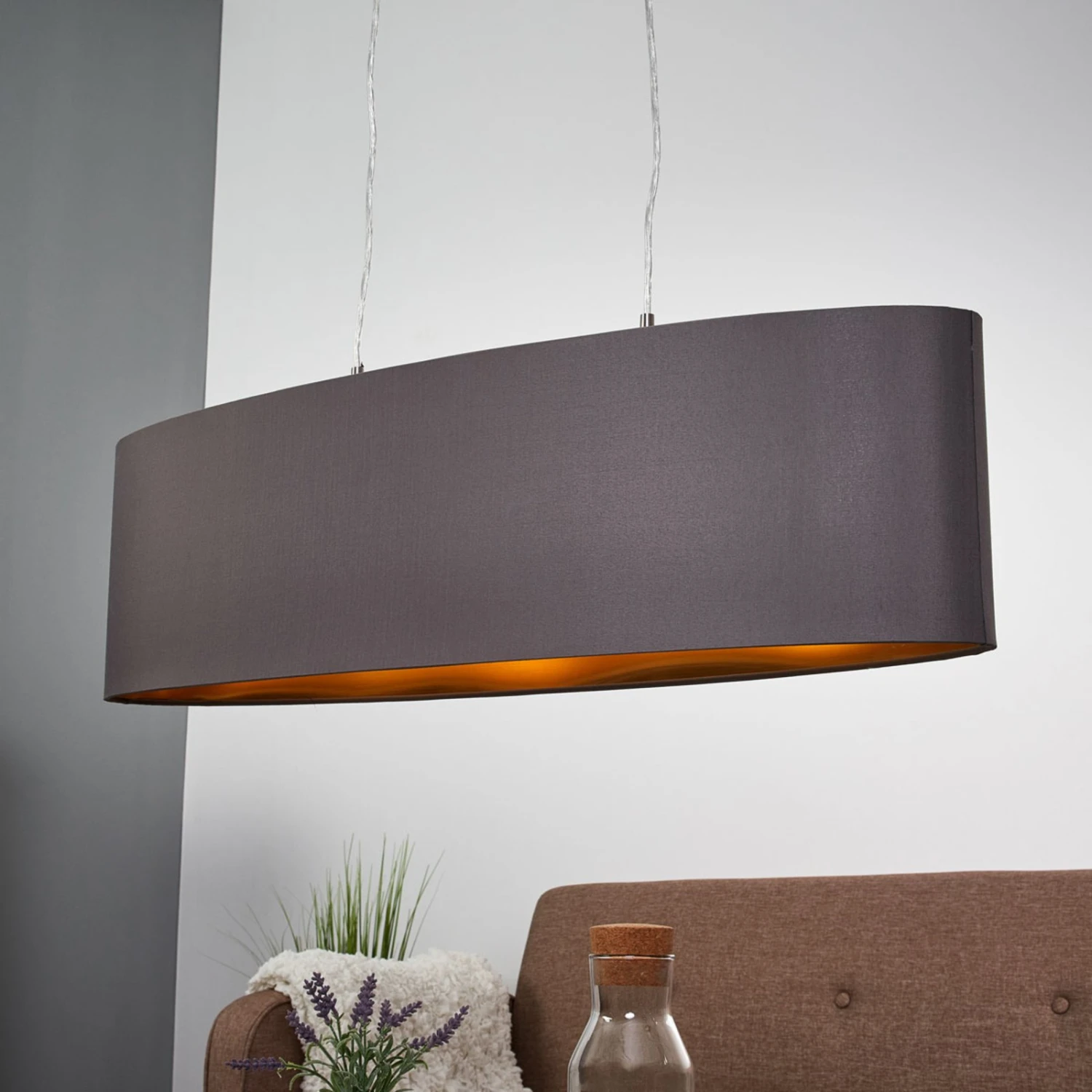 EGLO Suspension Textile Noire-dorée Lecio 6 EGLO Suspension Textile Noire-dorée Lecio – Image 4