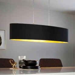 EGLO Suspension Textile Chic Lecio, Dorée-noire -Luminaire 3031698 3