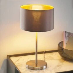 EGLO Lampe à Poser En Tissu Maserlo, Cappuccino -Luminaire 3031706 2