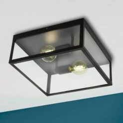 EGLO Plafonnier Carré Style Vintage Charterhouse -Luminaire 3031782 5