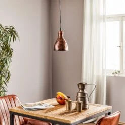 EGLO Suspension Priddy 1 à 1 Lampe, Cuivre Ancien -Luminaire 3031783 2