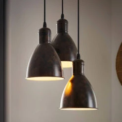 EGLO Suspension Priddy 1 à 3 Lampes, Cuivre Ancien