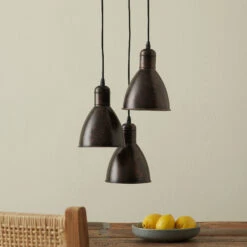 EGLO Suspension Priddy 1 à 3 Lampes, Cuivre Ancien -Luminaire 3031784 3