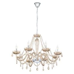 EGLO Lustre Cognac Basilano En Verre -Luminaire 3031837 2