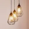 EGLO À 3 Lampes - Suspension Tarbes Noire Style Vintage