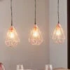EGLO Suspension Vintage 3 Lampes, Finition Cuivre -Luminaire 3031864