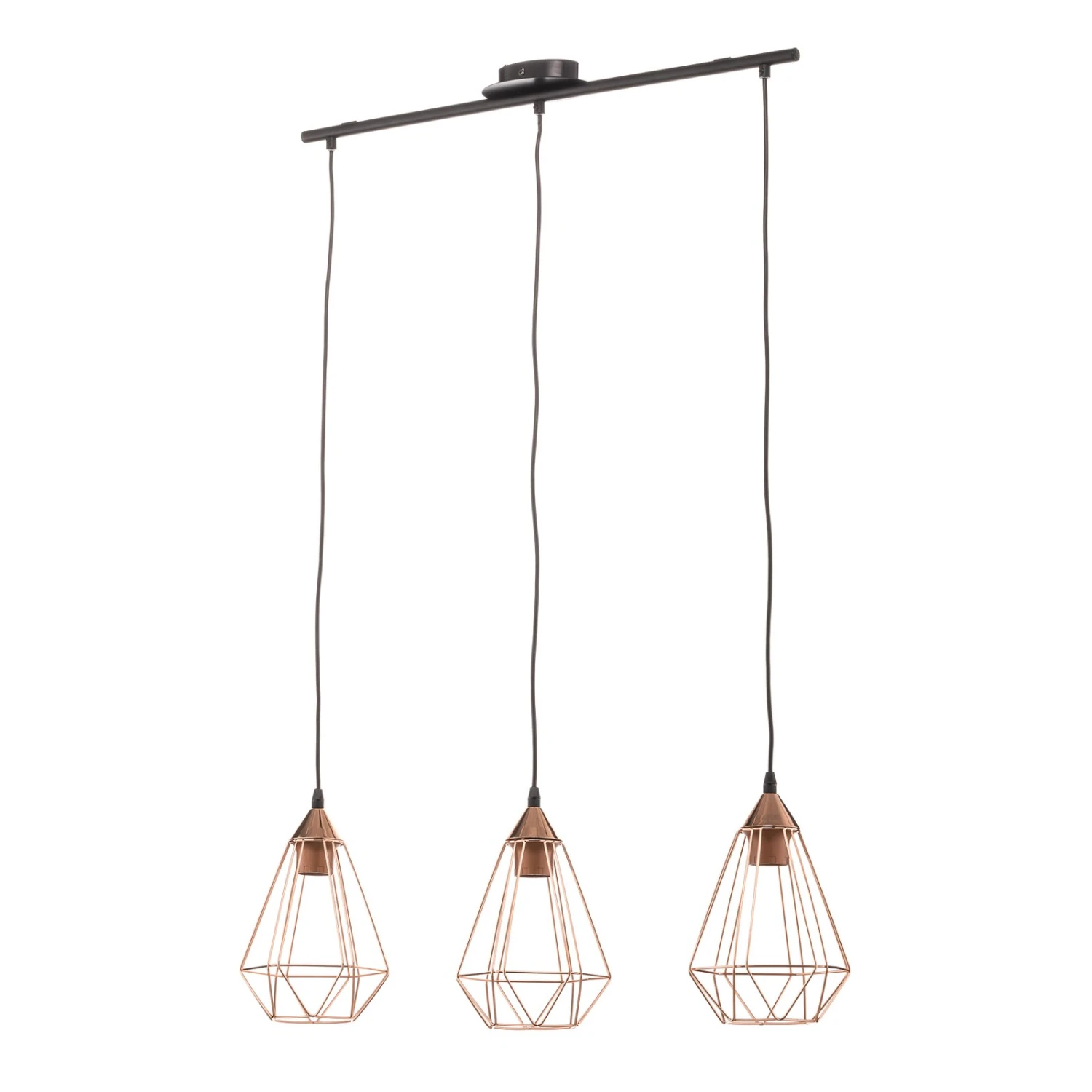 EGLO Suspension Vintage 3 Lampes, Finition Cuivre 6 EGLO Suspension Vintage 3 Lampes, Finition Cuivre – Image 4
