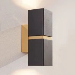 EGLO Applique LED Passa à Deux Lampes, Noir Et Doré -Luminaire 3031955 2