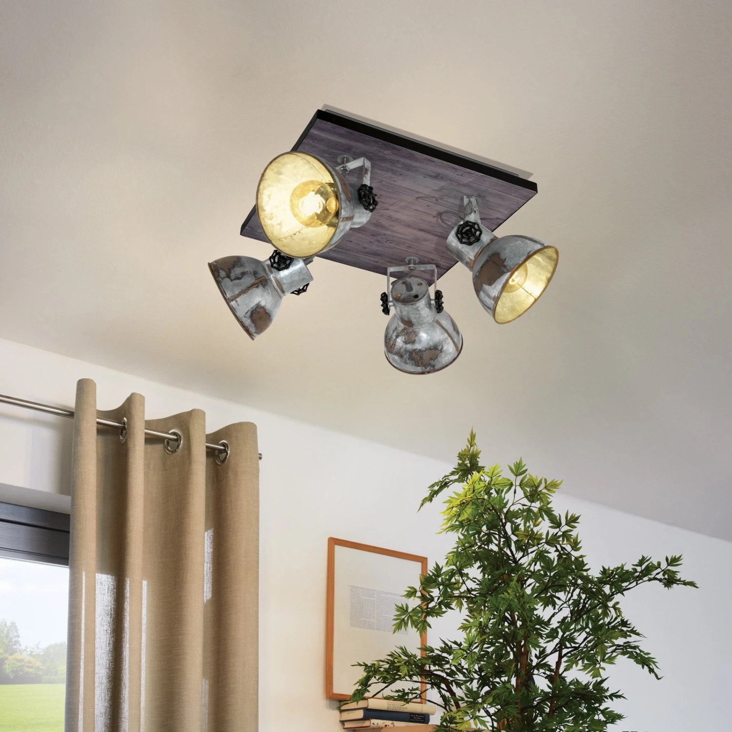 EGLO Plafonnier Barnstaple Au Look Industriel 4 Lampes 6 EGLO Plafonnier Barnstaple Au Look Industriel 4 Lampes – Image 4