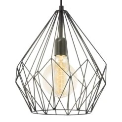 EGLO Suspension Carlton Au Design Cage, Noire Ø 31 cm -Luminaire 3032271 2