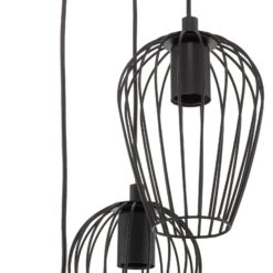 EGLO Suspension Newtown, Noir, à 3 Lampes, Rond -Luminaire 3032275 3