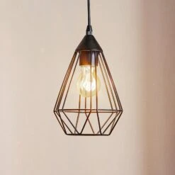 EGLO Suspension Tarbes à 1 Lampe, 17,5 cm, Noir