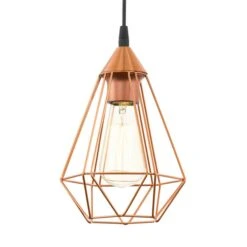 EGLO Suspension Tarbes à 1 Lampe, 17,5 cm, Cuivre -Luminaire 3032281 3
