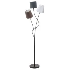 EGLO Lampadaire Maronda Avec Trois Abat-jour En Tissu -Luminaire 3032291 3