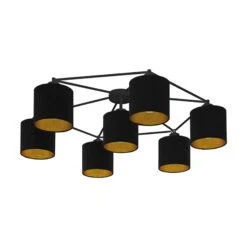 EGLO Plafonnier Staiti Noir Avec Abat-jour -Luminaire 3032297 2