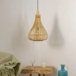 EGLO Suspension Amsfield En Bambou, Forme De Poire -Luminaire 3032305 4