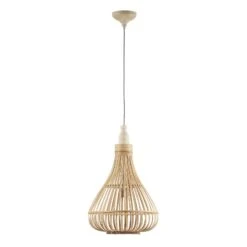 EGLO Suspension Amsfield En Bambou, Forme De Poire -Luminaire 3032305 5