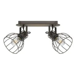 EGLO Plafonnier Sambatello, 2 Lampes, Brun/argenté -Luminaire 3032361 2