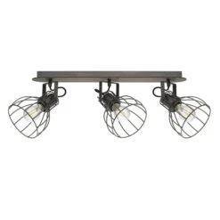 EGLO Plafonnier Sambatello, 3 Lampes, Brun/argenté -Luminaire 3032362 2