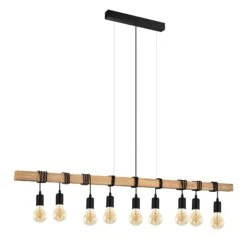 EGLO Suspension Townshend Avec Bois, à 9 Lampes