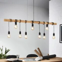 EGLO Suspension Townshend Avec Bois, à 9 Lampes -Luminaire 3032376 6