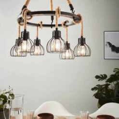 EGLO Suspension Rampside Avec 6 Abat-jour Cage -Luminaire 3032379 3