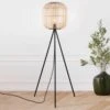 EGLO Lampadaire Bordesley Trépied Avec Abat-jour Bois -Luminaire 3032401